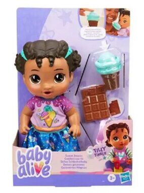Baby Alive African American Tilly Tinker Magical Pretend Snacks Hasbro New Box